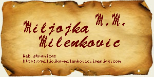 Miljojka Milenković vizit kartica